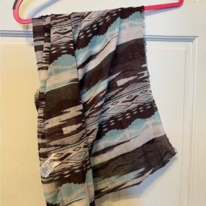 Maurices Geometric Pattern Infinity Scarf in Black and Teal